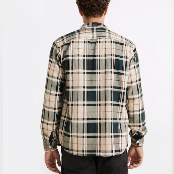 Madewell Twill Easy Fit Long Sleeve Shirt in Peterson Plaid Smokey Spruce - Picture 6 of 9